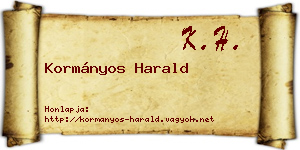Kormányos Harald névjegykártya